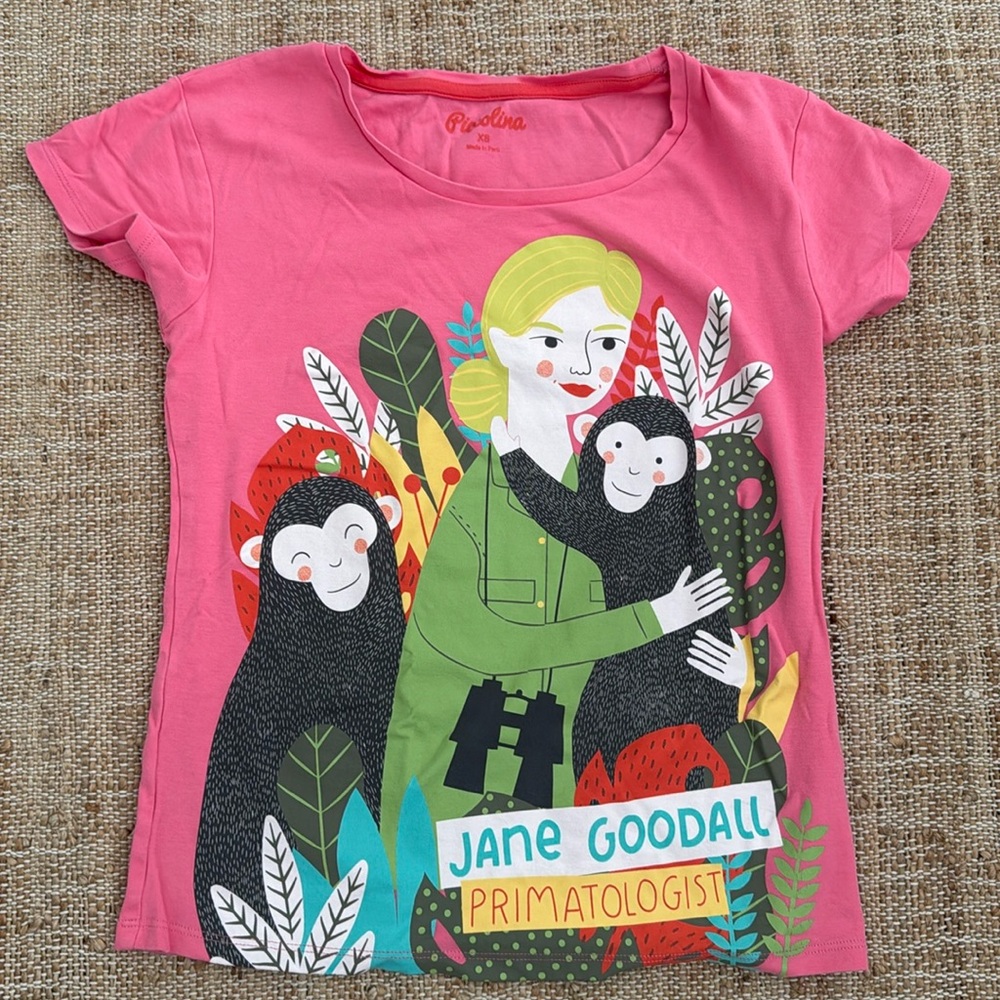 Pratolina Pink Jane Goodall Graphic Tee - Short Sleeve